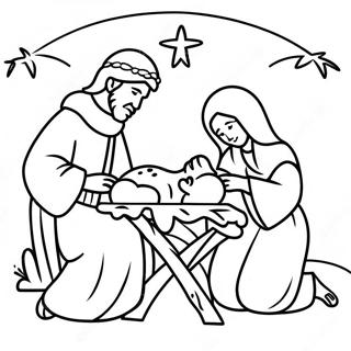 Naissance De Jésus Pages À Colorier