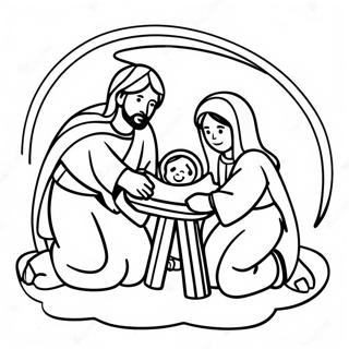 Page A Colorier Scene De La Creche Avec Le Bebe Jesus 65331-53983