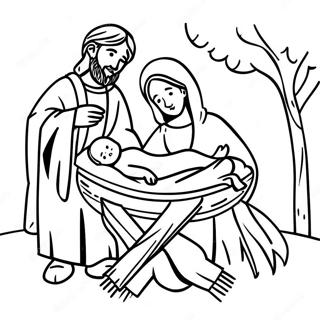 Page A Colorier Scene De La Creche Avec Le Bebe Jesus 65331-53984