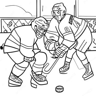 Page A Colorier Scene De Match De Hockey Excitante 65361-54002