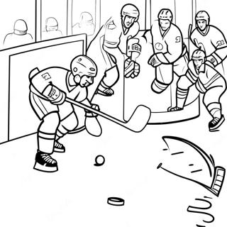 Page A Colorier Scene De Match De Hockey Excitante 65361-54003