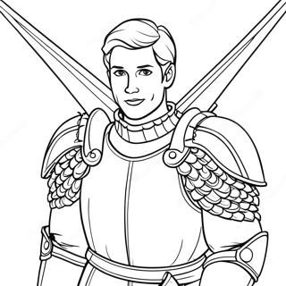 Page A Colorier Prince Charmant Courageux En Armure 65491-54120