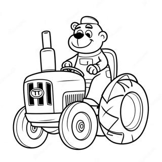 Page A Colorier Tractor Ted Conduisant Un Tracteur Colore 65511-54133