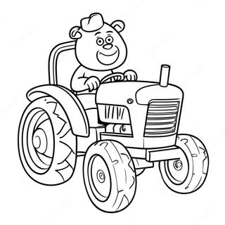 Page A Colorier Tractor Ted Conduisant Un Tracteur Colore 65511-54134