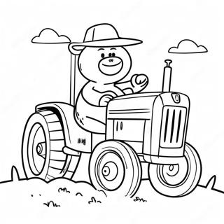 Page A Colorier Tractor Ted Conduisant Un Tracteur Colore 65511-54135