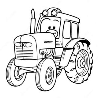 Page A Colorier Tractor Ted Conduisant Un Tracteur Colore 65511-54136