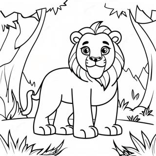 Page A Colorier Alex Le Lion Dans Une Aventure Dans La Jungle 65531-54140