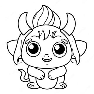 Page A Colorier De Cute Oni Avec De Grands Yeux 65641-54267