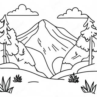 Page A Colorier De Paysage De Montagne 65680-54258