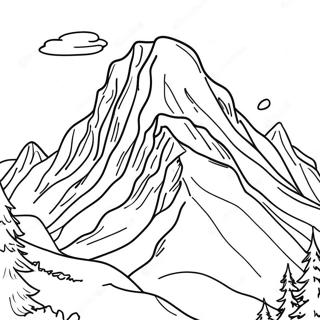 Page A Colorier De Montagnes Majestueuses Couverte De Neige 65681-54264