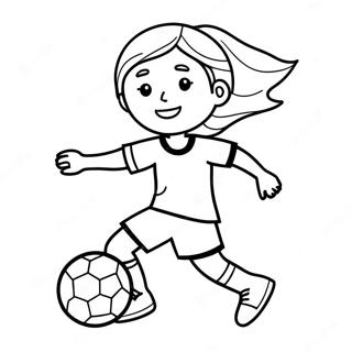 Fille Jouant Au Football Page A Colorier 65690-54270