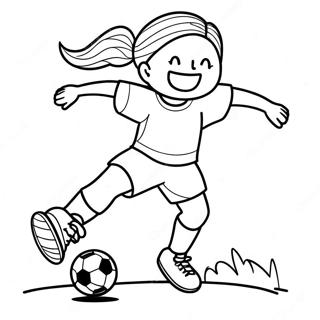 Fille Jouant Au Football Page A Colorier 65690-54271