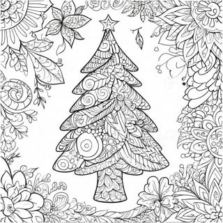 Arbre De Noel Zentangle Intrique Page A Colorier 65741-54301