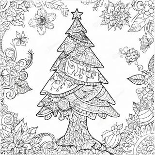 Arbre De Noel Zentangle Intrique Page A Colorier 65741-54302