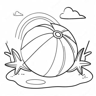 Page A Colorier De Ballon De Plage Colore Dans Le Sable 6575-5349