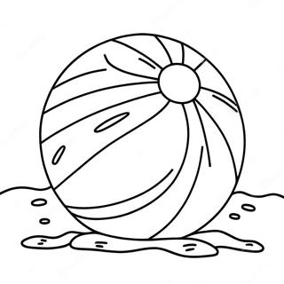 Page A Colorier De Ballon De Plage Colore Dans Le Sable 6575-5351