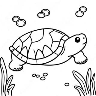 Page A Colorier Mignonne Tortue A Cou De Serpent Nageant 65831-54378