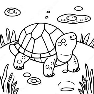 Page A Colorier Mignonne Tortue A Cou De Serpent Nageant 65831-54380