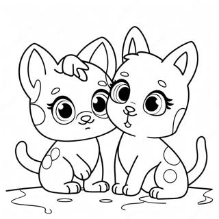 Page A Colorier De Jolis Animaux Lps Jouant Ensemble 6585-5360