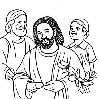 Page A Colorier De Jesus Noir Avec Des Enfants 65871-54414