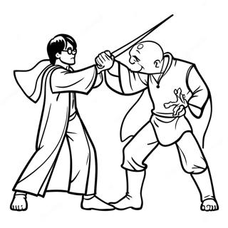 Page A Colorier Du Duel Epique Entre Harry Potter Et Voldemort 65890-54427