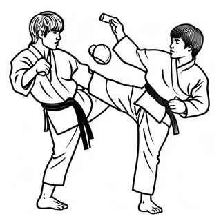 Page A Colorier De Laction Dynamique De Coup De Pied De Taekwondo 65981-54497