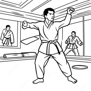 Page A Colorier De Laction Dynamique De Coup De Pied De Taekwondo 65981-54498