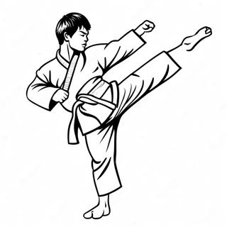 Page A Colorier De Laction Dynamique De Coup De Pied De Taekwondo 65981-54500