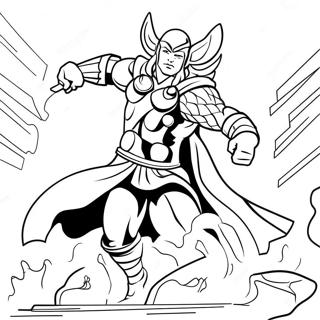 Page A Colorier De Thor En Bataille Epique 66061-54555