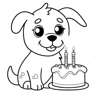 Page A Colorier Chiot Joyeux Anniversaire 66120-54610