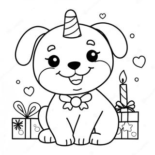 Page A Colorier Chiot Joyeux Anniversaire 66120-54611