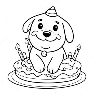 Page A Colorier Chiot Joyeux Anniversaire 66120-54612