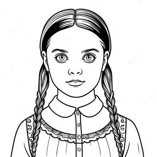 Page A Colorier De Mercredi Addams En Costume Effrayant 66151-54647