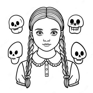 Page A Colorier De Mercredi Addams En Costume Effrayant 66151-54648