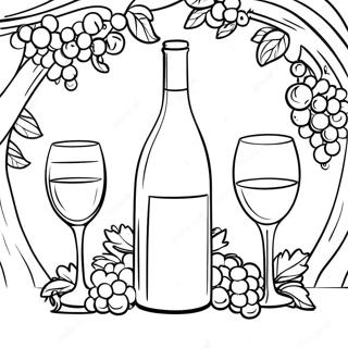 Page A Colorier De Bouteille De Vin Elegante 66161-54638