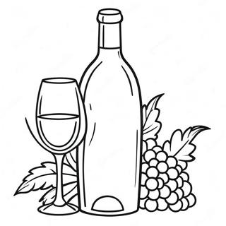 Page A Colorier De Bouteille De Vin Elegante 66161-54639