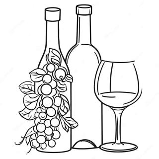 Page A Colorier De Bouteille De Vin Elegante 66161-54640