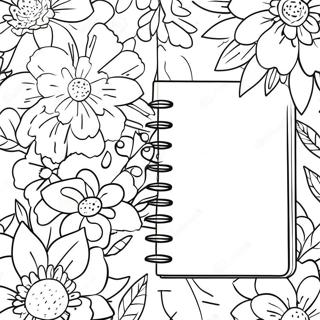 Page A Colorier De Journal Mignon Avec Des Fleurs 66201-54674