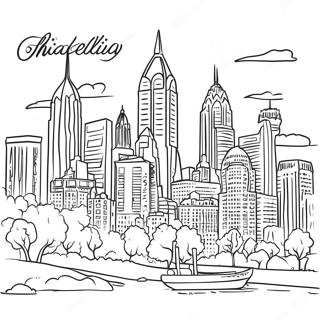 Page A Colorier Skyline De Philadelphie 66310-54767