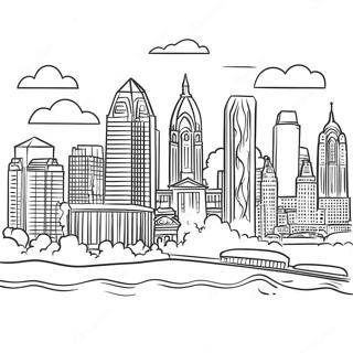 Page A Colorier Skyline De Philadelphie 66310-54768