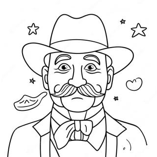 Page A Colorier De Loncle Drole Avec Moustache 66501-54920