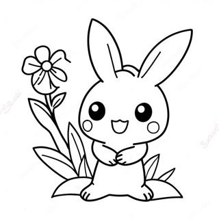 Page A Colorier Mimikyu Mignon Avec Des Fleurs 66581-54982