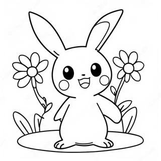 Page A Colorier Mimikyu Mignon Avec Des Fleurs 66581-54983