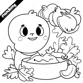 Page A Colorier Des Personnages Mignons Damong Us Avec Un Festin De Thanksgiving 66751-55111