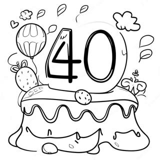 Page A Colorier De La Celebration Du 40e Anniversaire 66770-55126