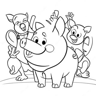 Porky Le Cochon Pages À Colorier