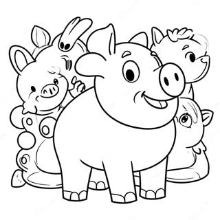 Page A Colorier De Porky Le Cochon Avec Des Amis 66831-55174