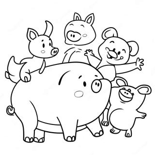 Page A Colorier De Porky Le Cochon Avec Des Amis 66831-55175