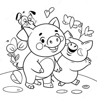 Page A Colorier De Porky Le Cochon Avec Des Amis 66831-55176