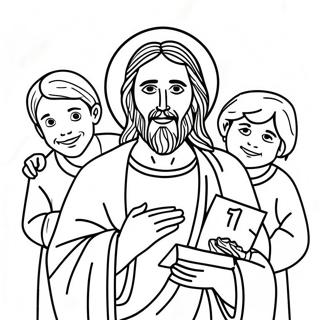 Page A Colorier Jesus Christ Avec Des Enfants 66891-55230